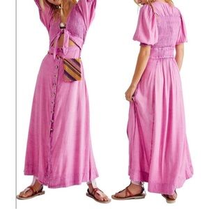 String of Hearts Pink Berry Maxi Dress size XL